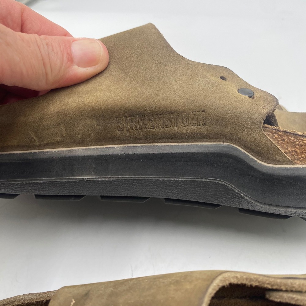 Birkenstock Milano CT Sandals Men 12 EU 45 Khaki Brown Oiled Leather Rugged Sole - Picture 8 of 15